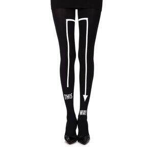 Zohara Graphic Arrow Tights Model ZOF324 Women Blackgrey Hosiery